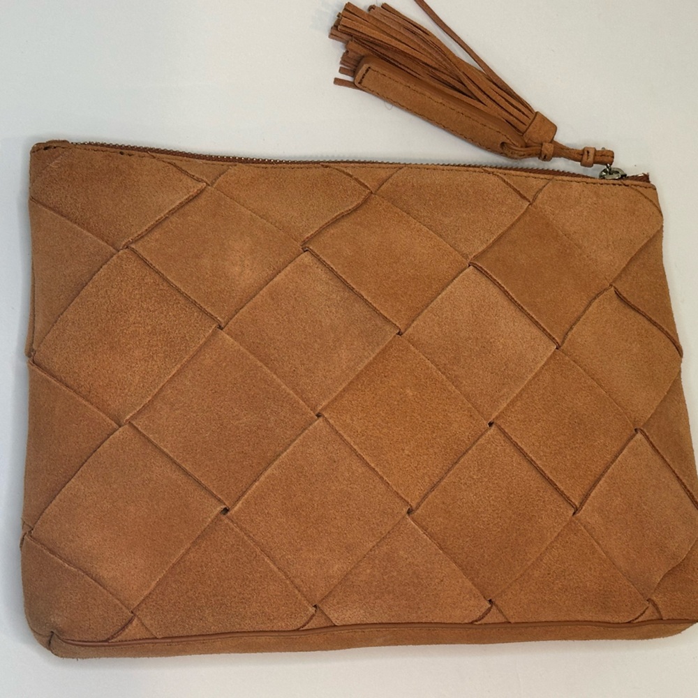 Loeffler Randall Tan Woven Clutch